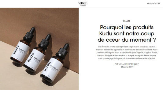 Kudu Cosmetica founder Angelica Wessel featured in Vogue France