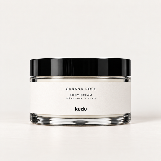 Cabana Rose scented body cream by Kudu Cosmetica
