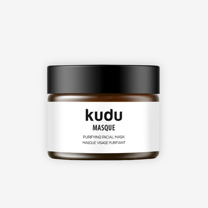 Kudu Masque purifying facial mask jar on a white background