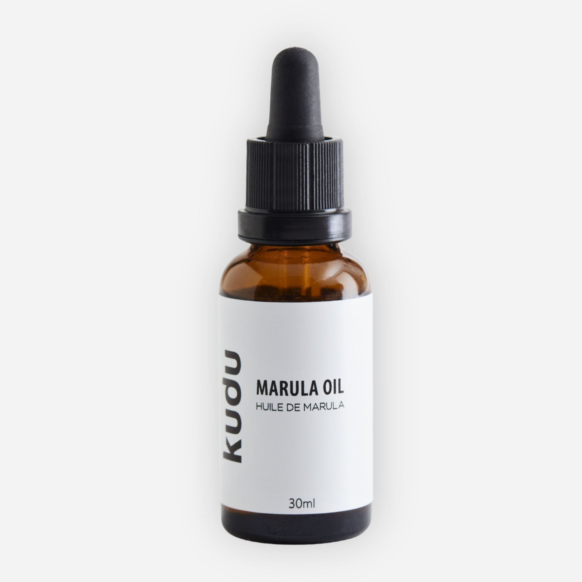 Kudu Marula Oil nourishing facial oil in amber glass dropper bottle
